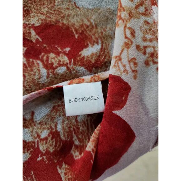 Kay Unger Women's Silk Chiffon Floral Ruffles Cardigan Petites 2 - Picture 5 of 8